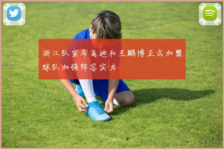 浙江队宣布高迪和王鹏博正式加盟球队加强阵容实力